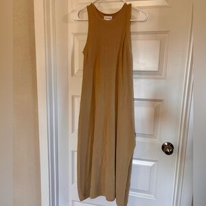 Sleeveless Camel/Tan Midi Dress